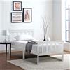 AB Store Letto Singolo dal Design Semplice, Senza Materasso, 90x200 cm, Bianco