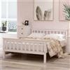 AB Store Letto Singolo dal Design Semplice, per Adulti e adolescenti, senza Materasso, 140x200 cm, Bianco