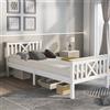 AB Store Struttura letto singolo con Spazio di stoccaggio sotto letto, Design Minimalista, il telaio del letto e le doghe, 90 x 200 cm, Bianco| Aosom Italy
