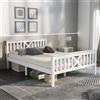 AB Store Letto Matrimoniale con forma a X e rete a doghe, senza Materasso, 140x200 cm, Bianco