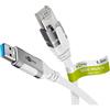 goobay Cavo da LAN a USB, 5 m, 1 Gbit, trasferimento dati, USB A 3.0 a RJ45 Ethernet CAT 6, cavo per collegare router e notebook o PC, cavo adattatore LAN per laptop, 74161