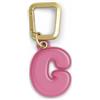 UNTAGS - Charm Lettera G - Materiale Effetto Pelle - Ciondolo per Smartphone, Portachiavi con Moschettone in Metallo Colore Oro Incluso - Rosa