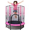 NUKied Trampolino per Bambini 140 cm (55) con Rete di Sicurezza | Pieghevole per Interni/Esterni | Struttura in Acciaio Resistente | Copertura con Cerniera | Adatto per Fitness e Gioco