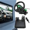 Septpenta Volante da Corsa per Pc, Ruotabile di 180 °, Offre Un'Esperienza di Gioco Realistica, Volante da Corsa Universale per Auto con Feedback di Vibrazione e Pedali per Xbox 360, PS3, PS2, PC