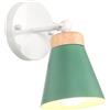 iDEGU Lampada da Parete Interno Moderna Applique da Parete in Legno Metallo Applique Industriale Vintage Illuminazione E27 Regolabile Lampada a Muro per Camera Soggiorno Bagno Corridoio (Verde)