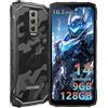 DOOGEE Blade10 Rugged Smartphone (2024), Android 14 Telefono Indistruttibile, 9GB +128GB/TF 2TB, 10.7mm Ultra-thin Cellulare da Lavoro Antiurto, 5150mAh, 6.56 HD+, 16MP+8MP, 3 Slot/4G Dual SIM/GPS