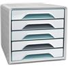 CEP Modulo Scrivania 5 Cassetti Smoove Riviera 7-111 Ri Mint/Storm Grey