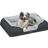 PawHut Lettino per Cani Taglia Media Imbottito con Cuscino Rimovibile Lavabile, 90x69x21cm, Grigio Carbone