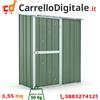 Box in Acciaio Zincato Casetta da Giardino in Lamiera 1.55 x 1.00 m x h1.92 m - 50 KG - 1,55 metri quadri - VERDE