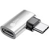 Good Connections Adattatore angolare USB 4.0 Gen.3x2 (40 GBit/s, 240 W, 8 K@60 Hz), connettore USB-C™ a presa USB-C™, peso sinistro/destro, argento