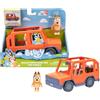 Bluey Heeler Family Road Trip 4WD Veicolo include peperoncino articolato, con tetto aperto per adattarsi facilmente 4 figure all'interno, ideale per tutte le figure da 6,3 cm (venduto separatamente)