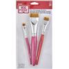 Mod Podge 10615 - Set di 3 pennelli con manico corto, multicolore, taglia unica