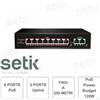 Setik SW8+2POE - Switch 8 porte PoE + 2 porte uplink - distanza max.250 metri - Setik