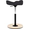 Varier Move Sgabello Naturale/Nero Ergonomico Regolabile per Scrivania Standing con Base in Legno e Seduta in Schiuma Sagomata - Garanzia di Qualità 10 Anni