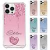 ZhuoFan Cover Personalizzata per iPhone 14 13 15 12 11 7 8 Pro Max Mini XR X XS Plus, Personalizzato Custodia con Testo Custom Aesthetic Cuore Motivo Silicone Edges PC Back Antiurto Protezione Case