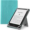 MoKo Custodia Cover Universale Compatibile con E-Lettore Kindle/Kobo/Voyaga/Lenovo/Sony/Tolino da 6, 6,8 e 7, in Pelle PU con Chiusura di Elastico, Doppio Supporto e Manico, Cielo Blu