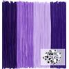 TOAOB THE ONE AND ONLY BABY TOAOB 100 Pezzi Scovolini per Lavoretti Viola Pipe Cleaner Bastoncini Decorativi e 100 Occhi Mobili Adesivi per Bambole Pupazzi Artigianato Scrapbooking Fai da Te