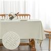 Yeahshion Tovaglia Rettangolare Antimacchia Beige 140x240cm, Tovaglia Impermeabile Jacquard con Motivo Geometrico per Tavolo, Sala da Pranzo, Ristorante