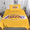 GOOSMI Los Angeles Lakers Copripiumino Con Cerniera Set Di Biancheria Da Letto 2 Pezzi NBA Team Logo Copripiumino in Microfibra in 3D Stampa Con Copripiumino E Federe Per Ragazzi E Ragazze Single（135x200cm）