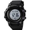 Skmei - Orologio sportivo da uomo, digitale, 5 ATM, impermeabile, multifunzione, display EL con allarme 1522Nero