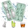 Zamety Stampo Ghiaccio, Labrador Cubetti Ghiaccio Silicone, Stampi Ghiaccio Silicone con Coperchio, Verdi Formine Ghiaccio, Cubetti Ghiaccio Grandi per Cocktail, Bevande Fredde, Whisky
