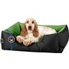 BedDog® Lupi Letto per Cane/Gatto Cuccia S Fino a XXXL, 24 Colori a Scelta, Cuscino per Cane, Divano per Cane, Cestino per Cane, Nero/Verde S