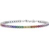 Diamond Treats Bracciale Tennis in Argento 925 con Pietre di Colori Arcobaleno, Bracciale Donna in Argento Sterling 925, Bracciale di Pietre Multicolori, Gioielli Donna con Scatola Regalo