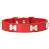 AUklOPVZZ Resistente Progettato per resistere all'Usura Quotidiana Collare per Gatti in PU Collari per Cani in PU Collare per Animali Domestici Elegante, Rosso, 1.5 * 30 cm