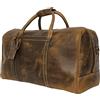 Rustic Town Borsone da Viaggio Pelle - Uomo Palestra Valigia Campeggio Borsa Tracolla - Borsa Viaggio Overnight Borsa da Cabina Weekend (Marrone)