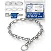 NietFullThings Collare addestramento cane acciaio inox V4A Ø6 mm - lunghezza 70 cm (lunghezza totale) - per circonferenza testa 53-58 cm - catena maglie corte con arresto di trazione