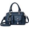 FOLOVEYA Retro Borsa Donna Elegante Borsa a Mano con Pendente Borse a Spalla Borsetta in Pelle PU Borsa a Tracolla per Shopping Partito Lavoro Incontri Borse Boston Blu