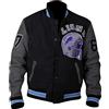 Aksah Fashion Tom Hardy Venom Varsity Jacket Uomo | Giacca in lana e pelle nera e grigia, Design 1 - Maniche in pelle, XXL
