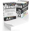 Eurocali Carta A4 per Stampante 5 Risme da 500 Fogli - 2500 Totali - Eccellente Punto di Bianco Robocarta da 80gr per Uffici Fotocopie Multiuso Universale Qualità Professionale