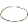 oro18kt BRACCIALE TENNIS IN ORO BIANCO 18KT CON ZIRCONI VERDI