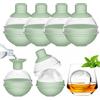 TRILINK Grande stampi per cubetti ghiaccio silicone per cocktail Whisky - Set di 4 con coperchio a imbuto 2-in-1 - stampo ghiaccio grande da 6 cm - forme ghiaccio rotondo- Facile rilascio