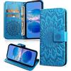 FCAXTIC Cover per Samsung Galaxy J6 2018, Custodia in Pelle PU, Antiurto Portafoglio Cover per Samsung J6 2018, Blu