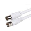 CABLEPELADO Cavo Antenna Satellitare 75 Ohm | Connettore Coassiale Maschio a Tipo F Maschio | Per Sat Freesat Sky Virgin BT TV HDTV DVB DVD Radio/Coax | Bianco | 5 M