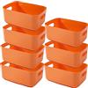 NCRGB 7 Pezzi Scatole Portaoggetti 20x14x7cm, Plastica, Arancione, Organizer per Cucina, Bagno, Ufficio