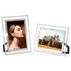 Doreenstar 2 PCS Cornice Foto 10x15 Vetro, Cornice Portafoto 10x15 Argento, Cornici Foto da Tavolo Trasparente, Porta Foto Vetro per Ritratti Matrimonio Foto, Compleanno Natale Regalo, Orizzontale o Verticale