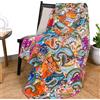 RAJRANG Tiro trapuntato patchwork reversibile 50 x 60 pollici Coperta di lancio di cotone vintage decorativo per divano divano