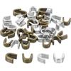 QUARKZMAN Fermi per Cerniere Lampo Forma U Metallo #5 Argento e Bronzo 40pz | Fermi Superiori per Borse, Cappotti, Giacche, Cerniere Chiuse Sostituzione, per Cerniere Lampo