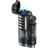 JOPOO Accendino Antivento Jet flame 3 Fiamme Gas Ricaricabile (Venduto senza Gas)
