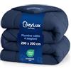 CozyLux Piumone Una Piazza e Mezza 200x200 cm per 4 Stagioni, Piumone Letto in Microfibra 300 g/m², Trapunta Invernale 200 x 200, Morbido, Caldo e Traspirante, Lavabile in Lavatrice, 200x200, Blu Navy