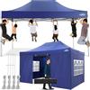 COBIZI Gazebo 3x4,5 Gazebo Esterno Resistente con 4 Parete Laterale,Esterno Pieghevole Impermeabile Gazebo da Giardino,Tendone Padiglione Pop Up per Feste Campeggio (3 per 4,5m Blu Scuro)