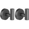YUET 2 Pezzi Ganci Portasciugamani in SUS 304 Acciaio Inox Gancio Appendiabiti da Parete Con Accessori a vite per Cucina e Bagno Asciugamani Muro Accappatoio (Grigio)