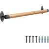 SELEWARE Corrimano in legno 91,4 cm, per scale interne, robusti ardiglioni in metallo, barra di sostegno per scale anziani, rotondo 3,3 cm