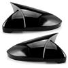 Asasytal Coperchio Dello Specchio Laterale, Ricambio per Specchietto Retrovisore Compatibile con Golf MK7 Hatch-back MK7.5 GTI R GTD Base 2009-2020 Tou-ran II All-track, Nero Lucido, 2 Pezzi