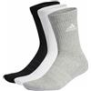 adidas Cushioned Crew Socks 3 Pairs, Calze Medie Unisex - Bambini e ragazzi, Medium Grey Heather/White/Black, L (Pacco da 3)