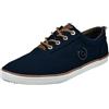 bugatti Uomo Sneaker in tela di cotone, scarpe basse in tela con robusta suola in gomma, Blu, 40 EU
