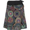 GURU SHOP Gonna ricamata, lunghezza al ginocchio, chic, mandala retrò, da donna, in cotone, gonna/corta alternativa, nero/viola, 44